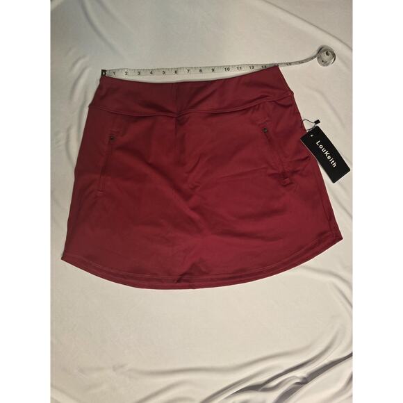 LouKeith Pants - LouKeith Skort Womens Size M Burgundy Athletic Tennis Skirt Built In Shorts NWT